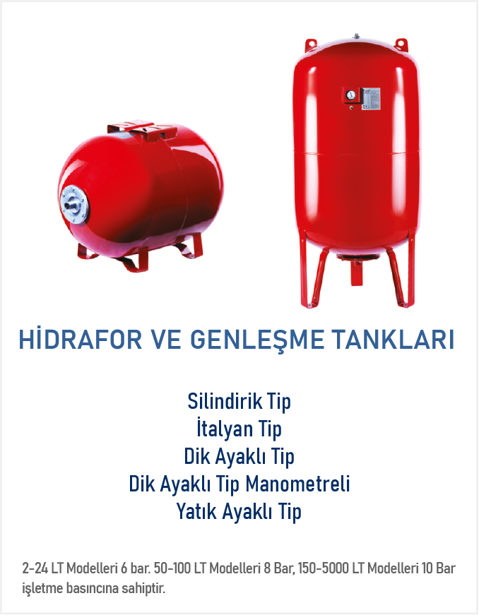 HİDRAFOR VE GENLEŞME TANKLARI