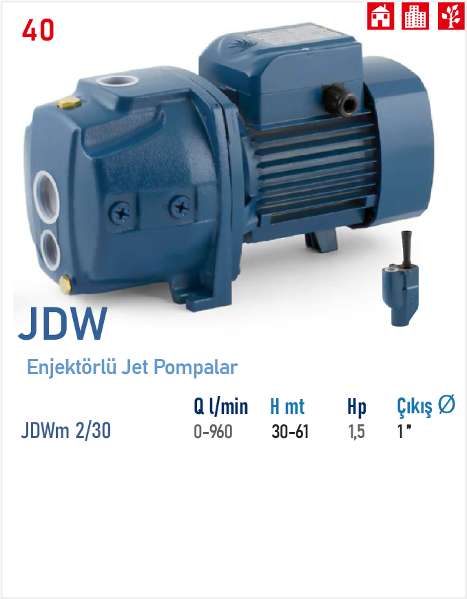 JDW (ENJEKTÖRLÜ JET POMPALAR)